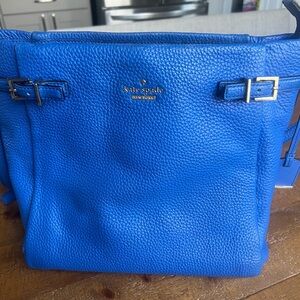 Kate Spade Blue Textured Leather Shoulder Bag